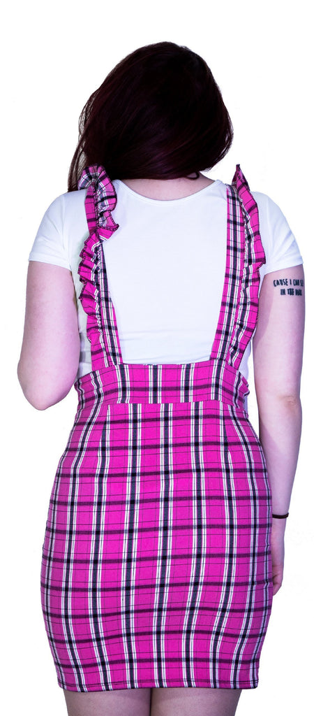 Checked Pinafore Pink Tartan Dress and T-Shirt Set - Landry - Dr Faust