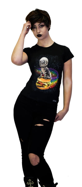 Cheezburger Astronaut Cat Black T-Shirt - Kaylin - Dr Faust