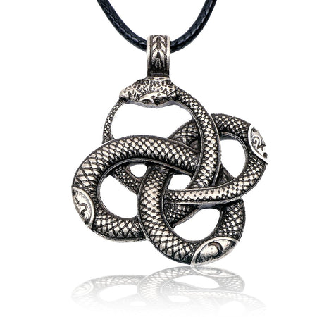Coiled Snakes Pendant and Black Necklace - Isabel - Dr Faust