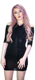 Cold Shoulder Bodycon Black Mini Dress - Niamh - Dr Faust