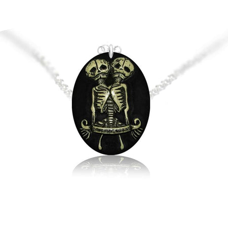Conjoined Twins Skeleton Pendant and Necklace - Gemini - Dr Faust