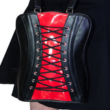 Corset Red Patent Vegan Leather Hand Bag - Asper - Dr Faust