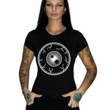 Creepy Eyeball Planet Black T-Shirt - Ayesha - Dr Faust