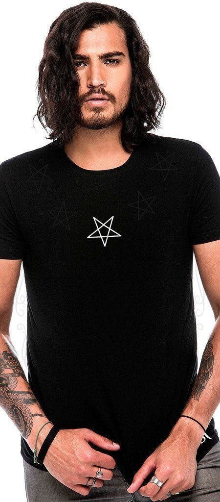 Pentagram Necklace Black T-Shirt - Edwin - Dr Faust