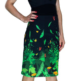 Enchanted Forest Butterflies Black Midi Dress - Ruby - Dr Faust
