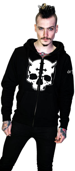 Evil Skull Thick Men's Black Hoodie - Chad - Dr Faust