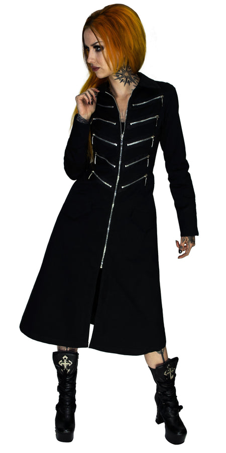 Alternative Matrix Long Cotton Black Coat - Bellona - Dr Faust