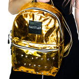 Gold Foil Patent Vegan Leather Backpack - Shining - Dr Faust