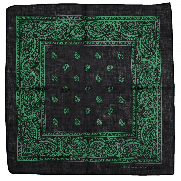 Green Design Black Cotton Bandana - Everard - Dr Faust