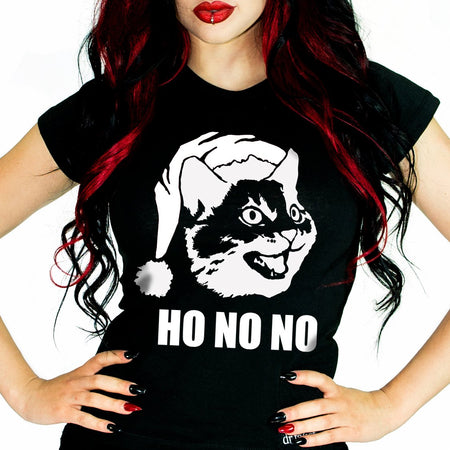 Ho No No Cat Black T-Shirt - Noela - Dr Faust
