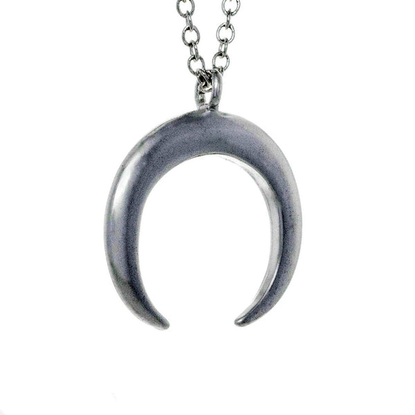 Horizontal Eclipse Moon Crescent Pendant and Necklace - Brielle - Dr Faust