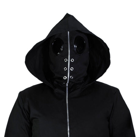 Black Goggles Long Cotton Coat - Gregory - Dr Faust