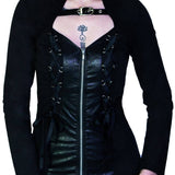 Long Sleeve Zipped Bodycon Black Mini Dress - Kaydence - Dr Faust