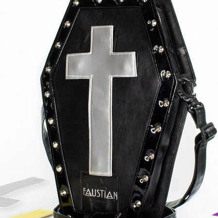 Magnetic Interchangeable Crosses Vegan Leather Coffin Bag - Katana - Dr Faust