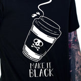 Make It Black Coffee Men's Black T-Shirt - Dennis - Dr Faust