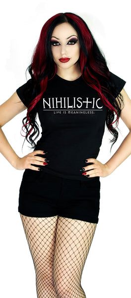 Nihilistic Life Is Meaningless Black T-Shirt - Frederica - Dr Faust