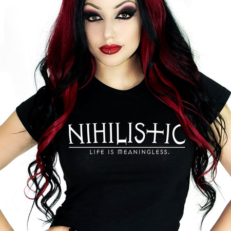 Nihilistic Life Is Meaningless Black T-Shirt - Frederica - Dr Faust