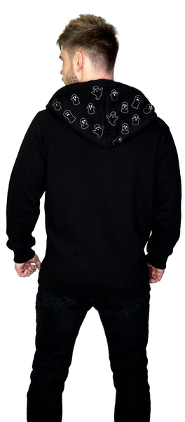 Not So Scary Ghosts Thick Men's Black Hoodie - Kody - Dr Faust