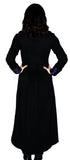 Purple Brocade Long Black Cotton Coat - Matilda - Dr Faust