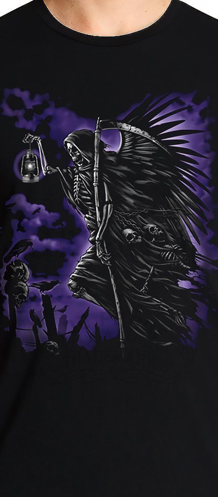 Grim Reaper with Lantern Black T-Shirt - Zayden - Dr Faust