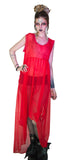 Ravishing Red Long Sheer Dress - Lacey - Dr Faust