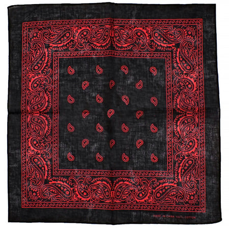 Red Design Black Cotton Bandana - Everard - Dr Faust
