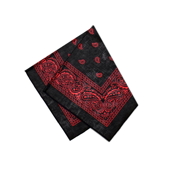 Red Design Black Cotton Bandana - Everard - Dr Faust