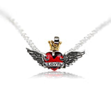 Red Heart Wings Crown Love Pendant and Necklace - Amira - Dr Faust