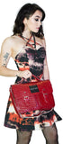 Red Vegan Leather Cross Body Satchel Bag - Harlow - Dr Faust