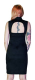 Ribbon Lace-Up Choker Black Mini Dress - Margery - Dr Faust
