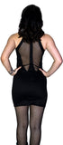 See-through Lace Net Black Mini Dress - Raelyn - Dr Faust