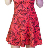 Signature Stylish Red Rose Mini Dress - Delilah - Dr Faust