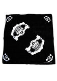 Dead Outlaw Skull Jaw Black Cotton Bandana - Lecter - Dr Faust