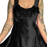 Elegant Black Halterneck Velvet Dress - Skylar - Dr Faust