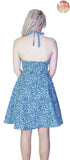 Small White Flowers Blue Mini Dress - Ivana - Dr Faust