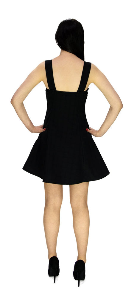 Smart Checked Black Mini Dress - Carmen - Dr Faust