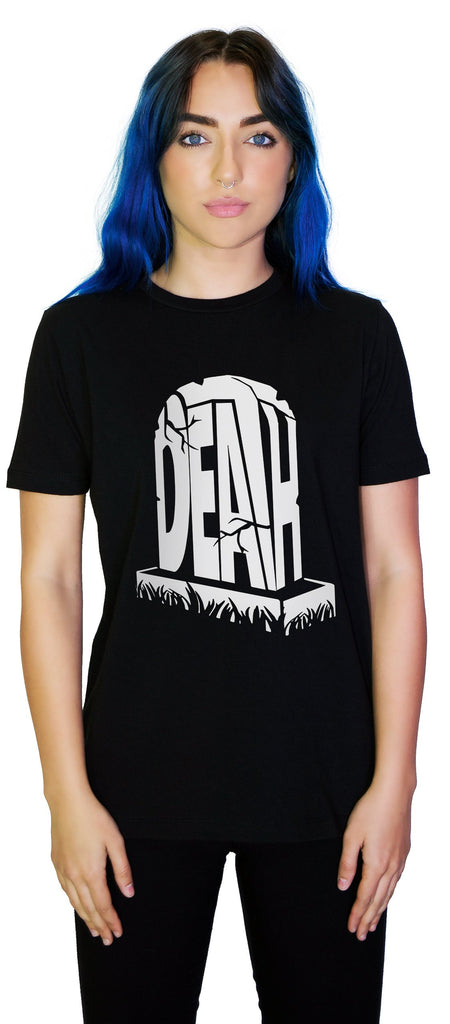 The End Death Tombstone Black T-Shirt - Maiden - Dr Faust