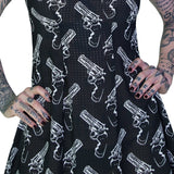 White Guns Dangerous Black Sheer Mini Dress - Melanie - Dr Faust