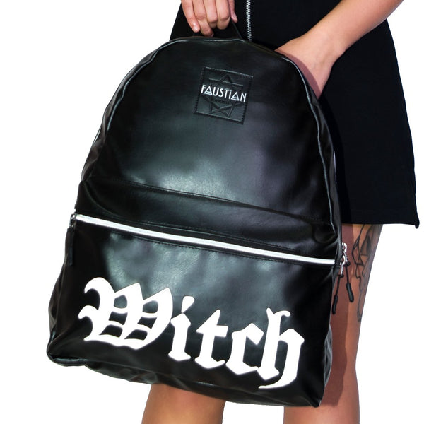 Witch Vegan Leather Black Backpack - Medusa - Dr Faust