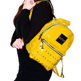 Yellow Patent Vegan Leather Backpack - Shining - Dr Faust