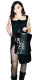 Corset Black Vegan Leather Hand Bag - Burlesque - Dr Faust